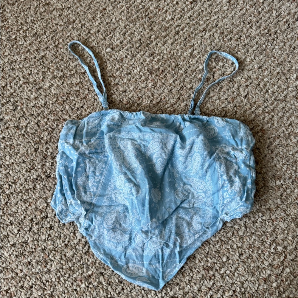 Bandana scarf top blue